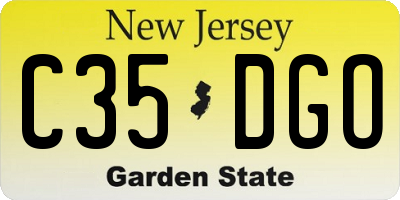 NJ license plate C35DGO