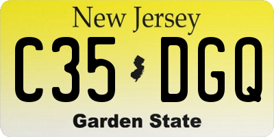 NJ license plate C35DGQ
