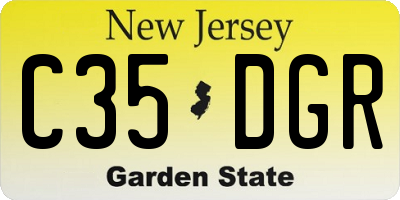 NJ license plate C35DGR