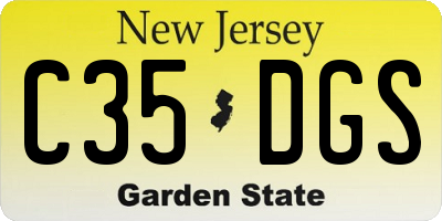 NJ license plate C35DGS