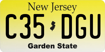 NJ license plate C35DGU