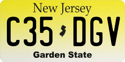 NJ license plate C35DGV