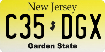 NJ license plate C35DGX