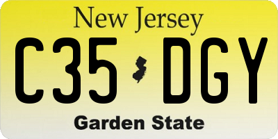 NJ license plate C35DGY