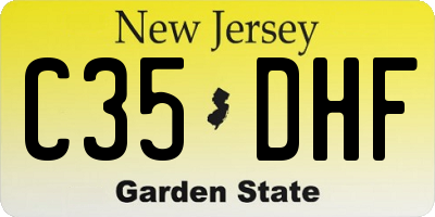 NJ license plate C35DHF