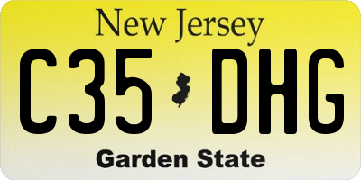 NJ license plate C35DHG