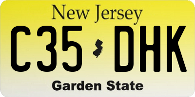 NJ license plate C35DHK