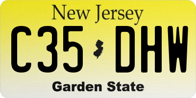 NJ license plate C35DHW