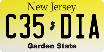 NJ license plate C35DIA
