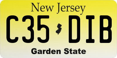 NJ license plate C35DIB