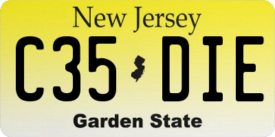 NJ license plate C35DIE