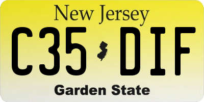 NJ license plate C35DIF