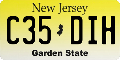 NJ license plate C35DIH
