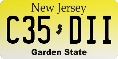 NJ license plate C35DII