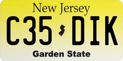 NJ license plate C35DIK