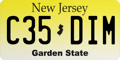 NJ license plate C35DIM