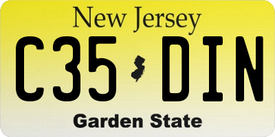 NJ license plate C35DIN