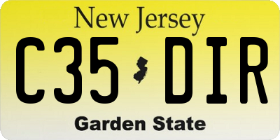NJ license plate C35DIR