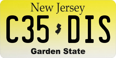 NJ license plate C35DIS