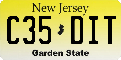 NJ license plate C35DIT