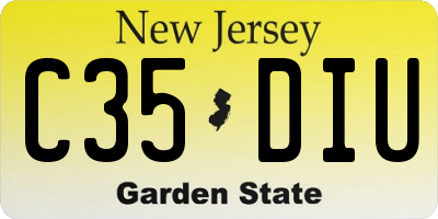 NJ license plate C35DIU