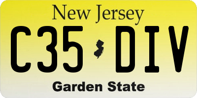 NJ license plate C35DIV