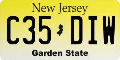 NJ license plate C35DIW