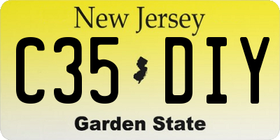 NJ license plate C35DIY