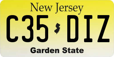NJ license plate C35DIZ