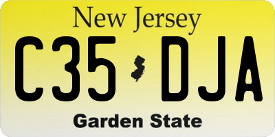 NJ license plate C35DJA