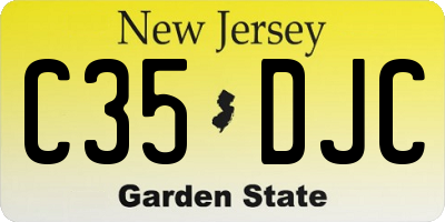 NJ license plate C35DJC