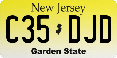 NJ license plate C35DJD