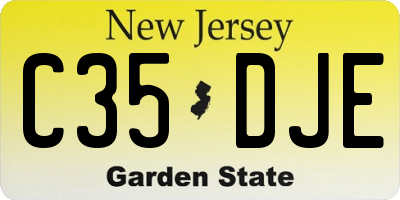NJ license plate C35DJE