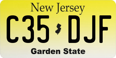 NJ license plate C35DJF
