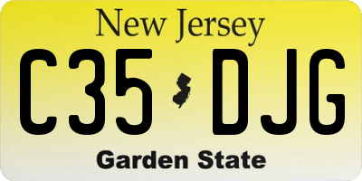 NJ license plate C35DJG
