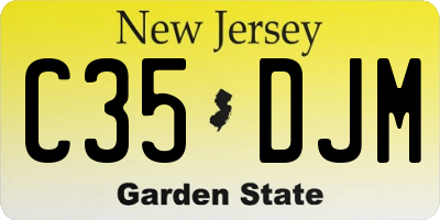 NJ license plate C35DJM