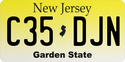 NJ license plate C35DJN