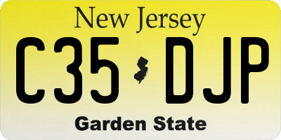 NJ license plate C35DJP