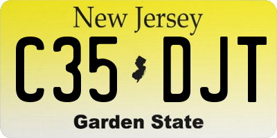 NJ license plate C35DJT