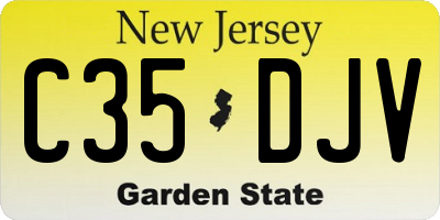 NJ license plate C35DJV