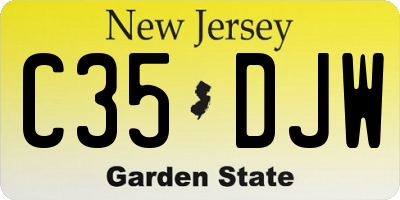 NJ license plate C35DJW
