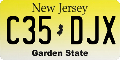 NJ license plate C35DJX