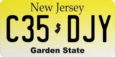 NJ license plate C35DJY
