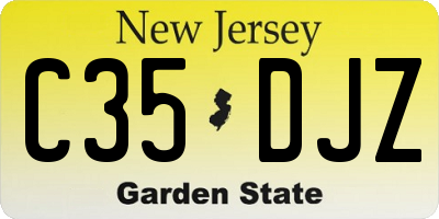 NJ license plate C35DJZ