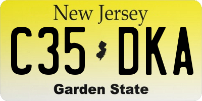 NJ license plate C35DKA