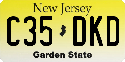 NJ license plate C35DKD