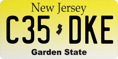 NJ license plate C35DKE