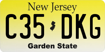 NJ license plate C35DKG