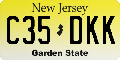 NJ license plate C35DKK