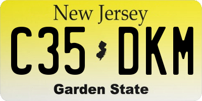 NJ license plate C35DKM